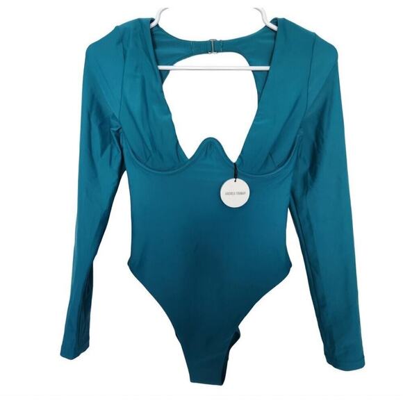 Andrea Iyamah Amar One Piece Swimsuit In Ocean‎ XS Resortwear Beachy Vacation - Picture 1 of 7